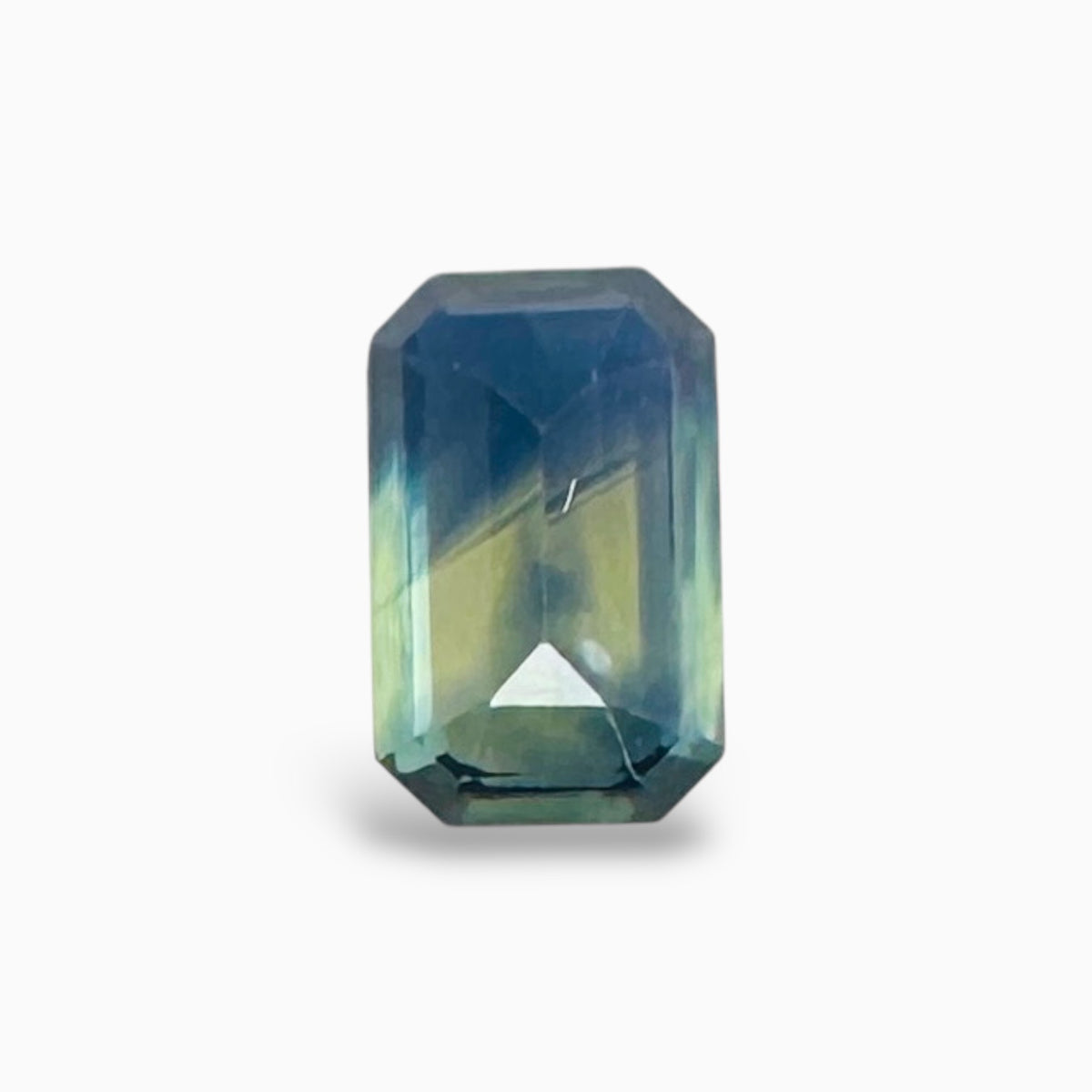 BI Color Sapphire Stone  0.52 Carats Emerald Cut