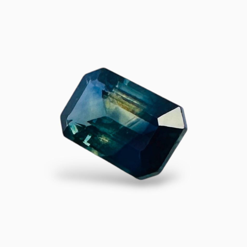 BI Color Sapphire Stone  0.52 Carats Emerald Cut