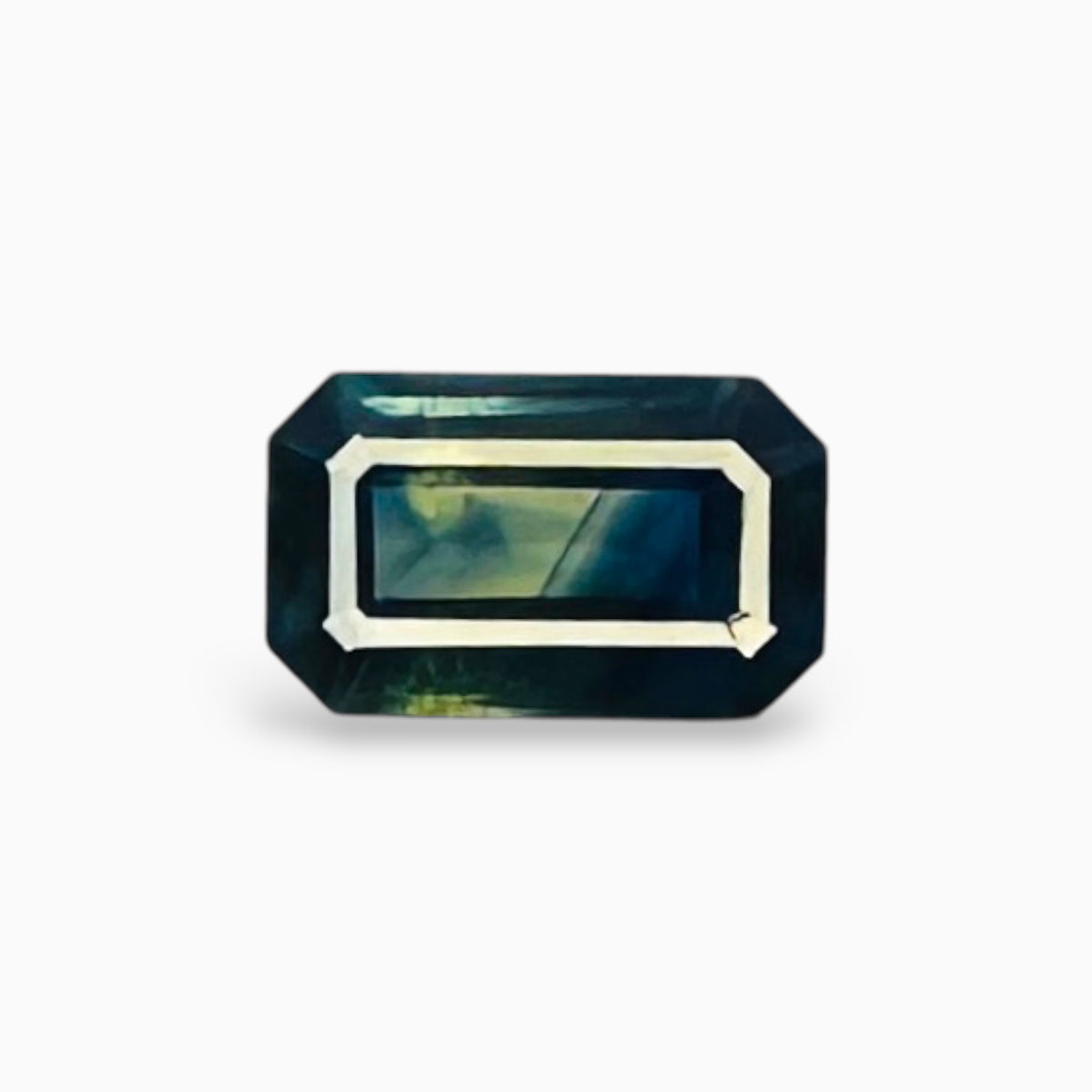 BI Color Sapphire Stone  0.52 Carats Emerald Cut