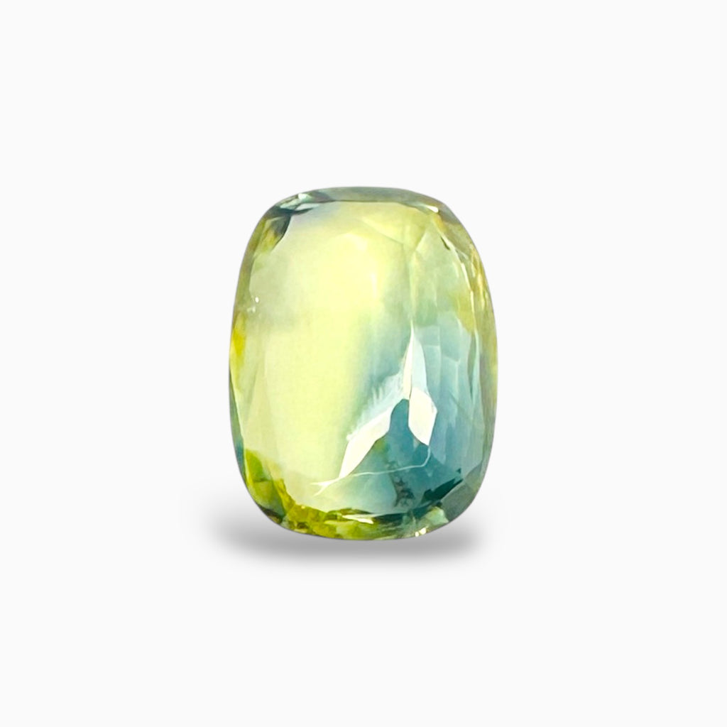BI Color Sapphire Stone  Cushion  Cut 4.05 Carats -12x9 mm