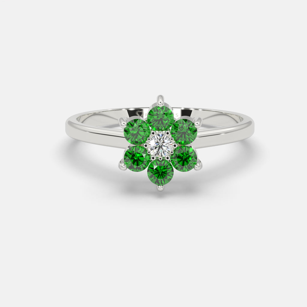 Bahiyya Emerald Ring Silver