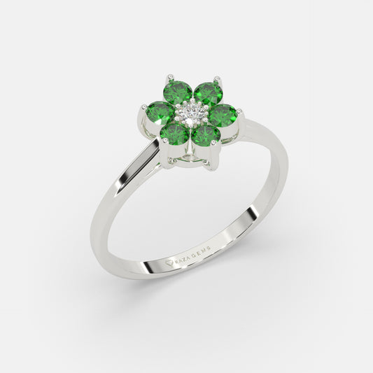 Bahiyya Emerald Ring Silver