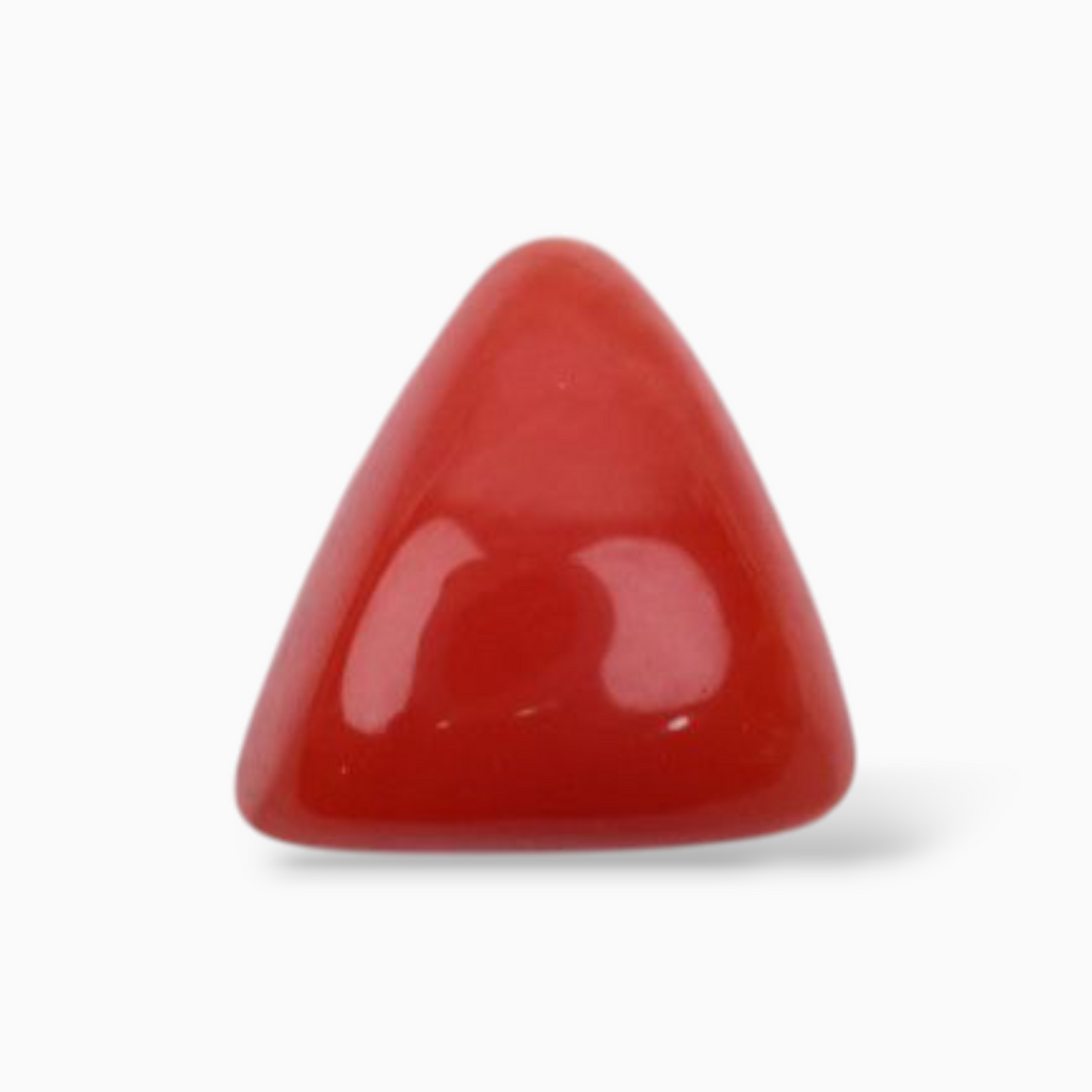 Best Coral Stone For Sale 2.05 Carats Triangle Shape Size 7.6mm