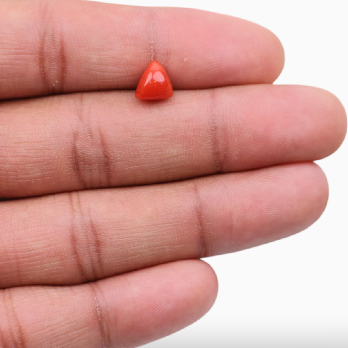 Best Coral Stone For Sale 2.05 Carats Triangle Shape Size 7.6mm