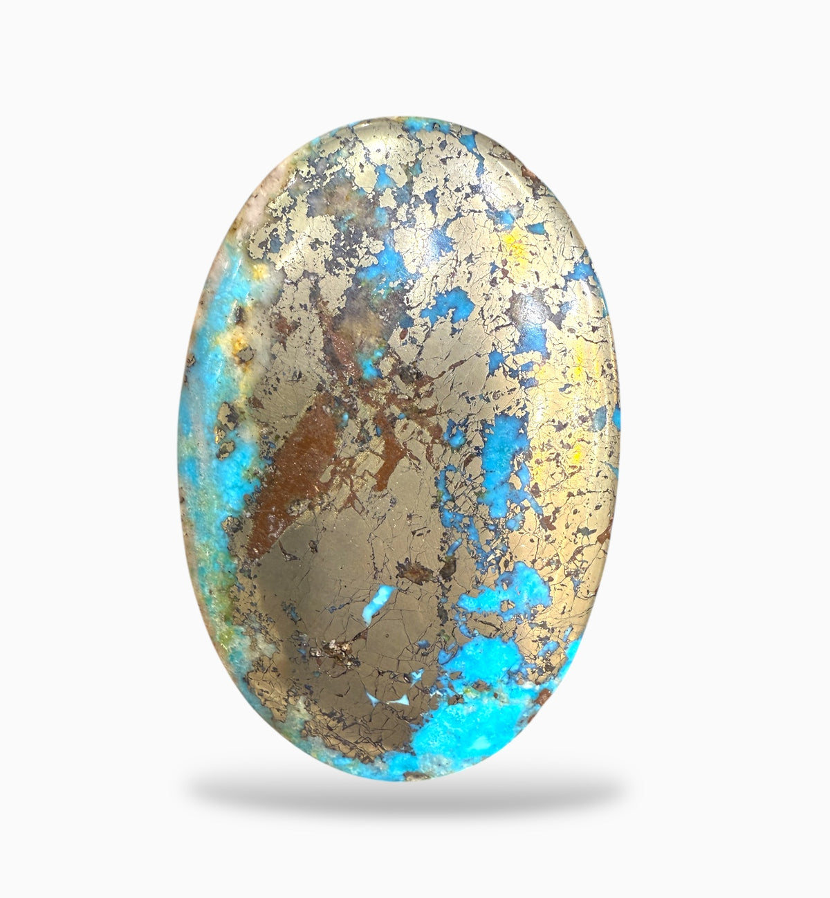 Big Shajri Feroza Stone 444.67 Carats (Natural Turquoise ) with Pyrite Spots from iran