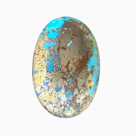 Big Shajri Feroza Stone 444.67 Carats (Natural Turquoise ) with Pyrite Spots from iran