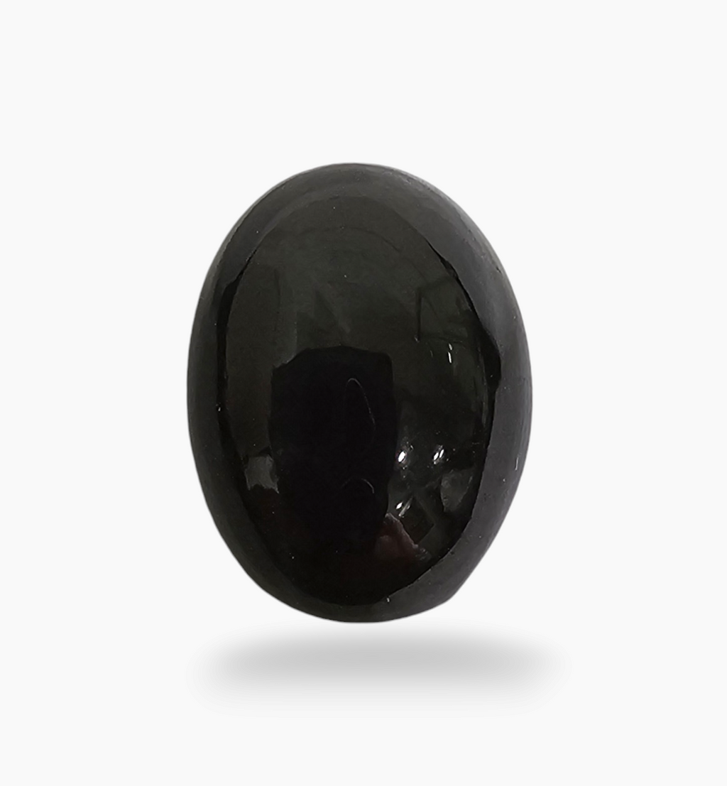 Natural Black Cats Eye Stone 3.11 Carats Oval Cabochon Size 10X7.5mm