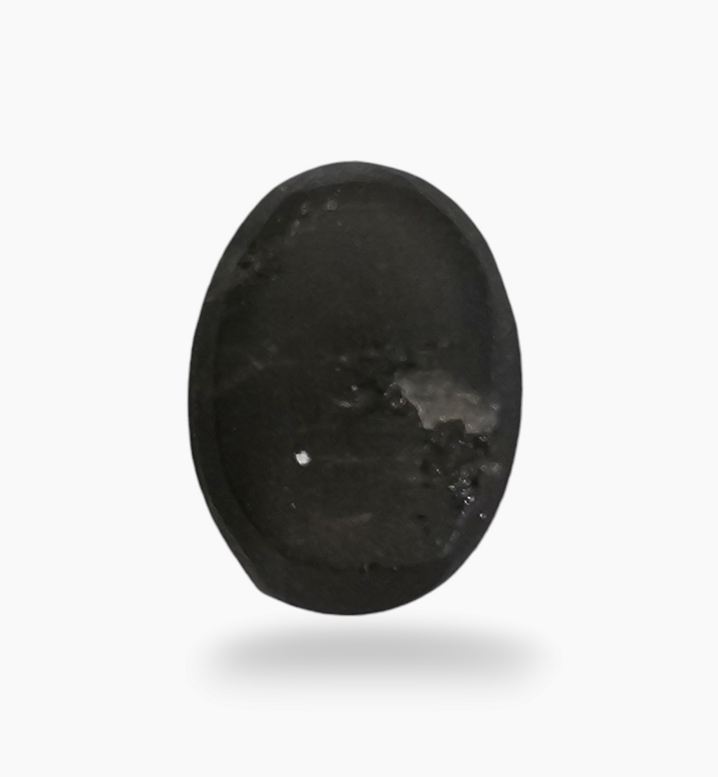 Natural Black Cats Eye Stone 3.11 Carats Oval Cabochon Size 10X7.5mm