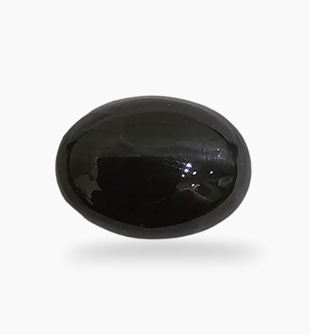 Natural Black Cats Eye Stone 3.11 Carats Oval Cabochon Size 10X7.5mm