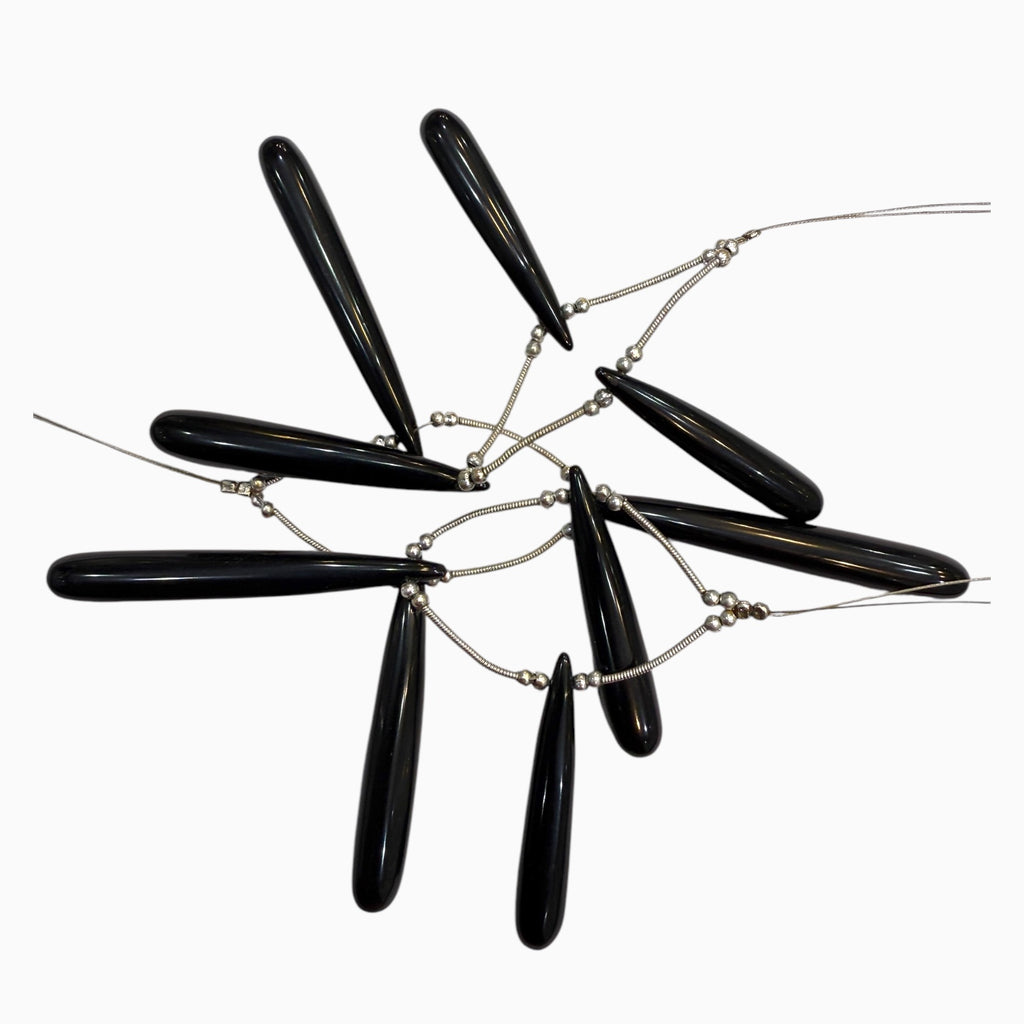 Black Onyx Long Drops For Jewellery From 5 - 25 Carats 5 - 50 mm