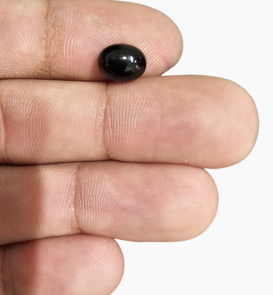 Natural Black Onyx Stone 2.26 Carats Oval Cabochon Size 9X7mm