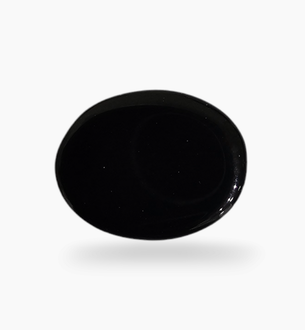 Natural Black Onyx Stone 3.08 Carats Oval Flat Size 13.5X10.7mm