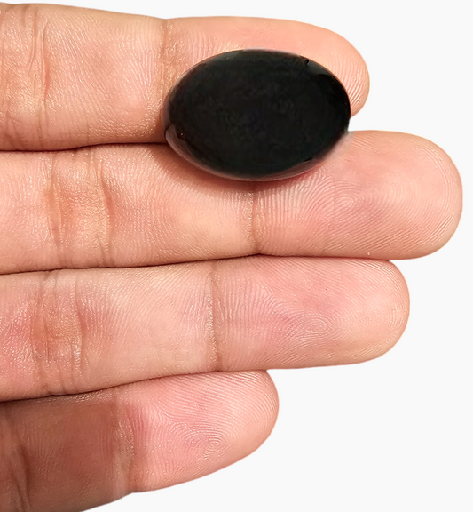 Natural Black Onyx Stone 30.67 Carats Oval Cabochon Size 20.3X10.5mm