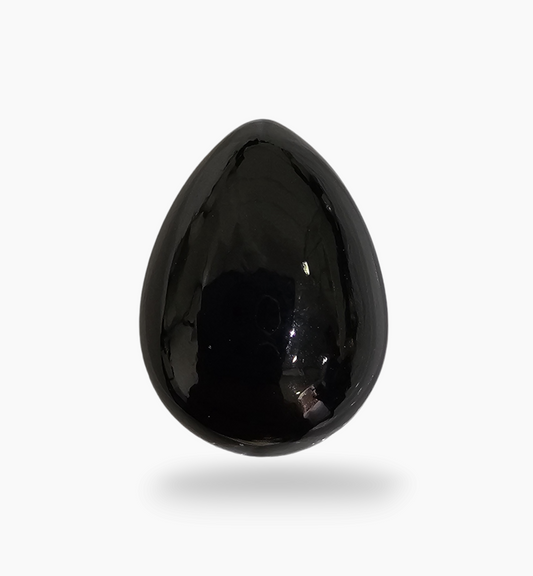 Natural Black Onyx Stone 25.49 Carats Pear Cabochon Size 20X10.5mm