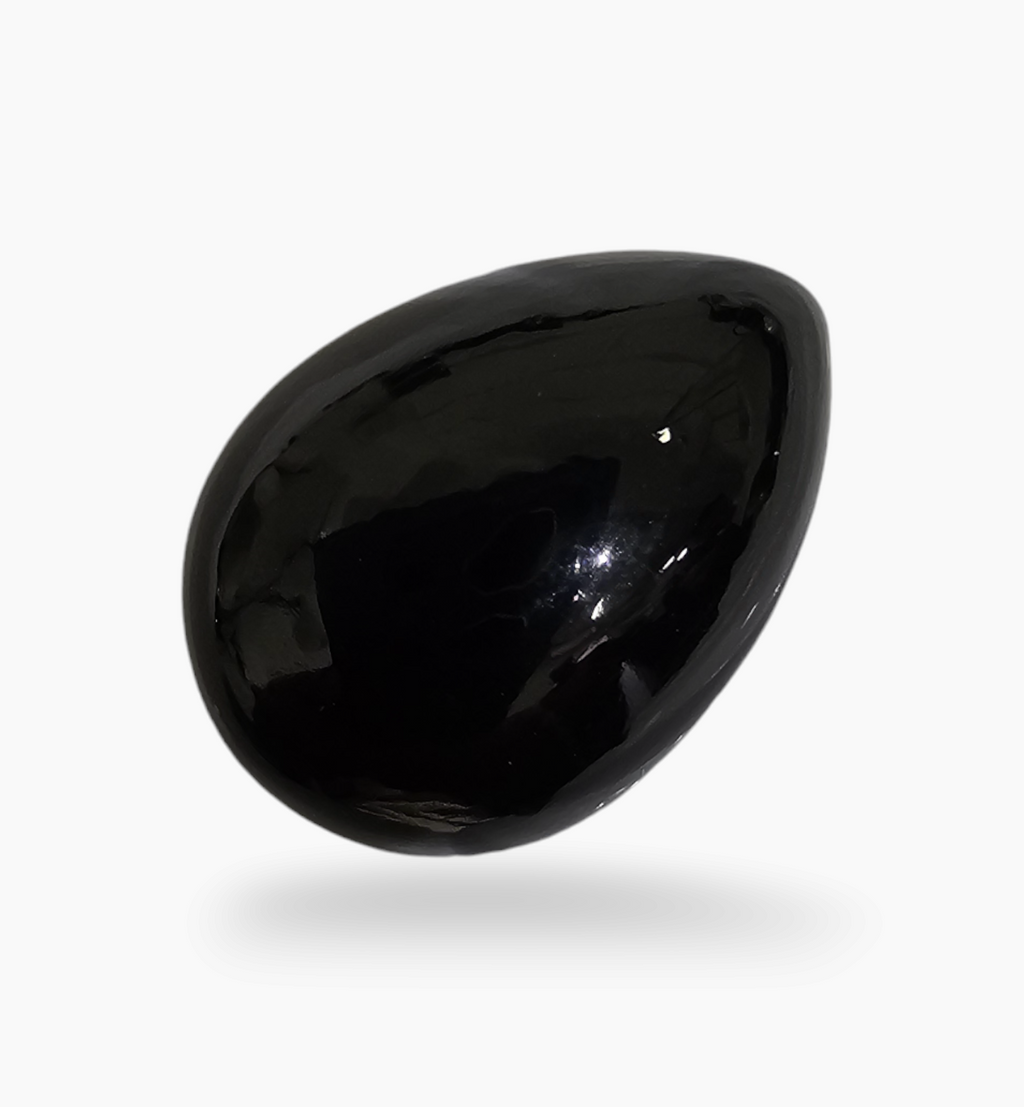 Natural Black Onyx Stone 25.49 Carats Pear Cabochon Size 20X10.5mm