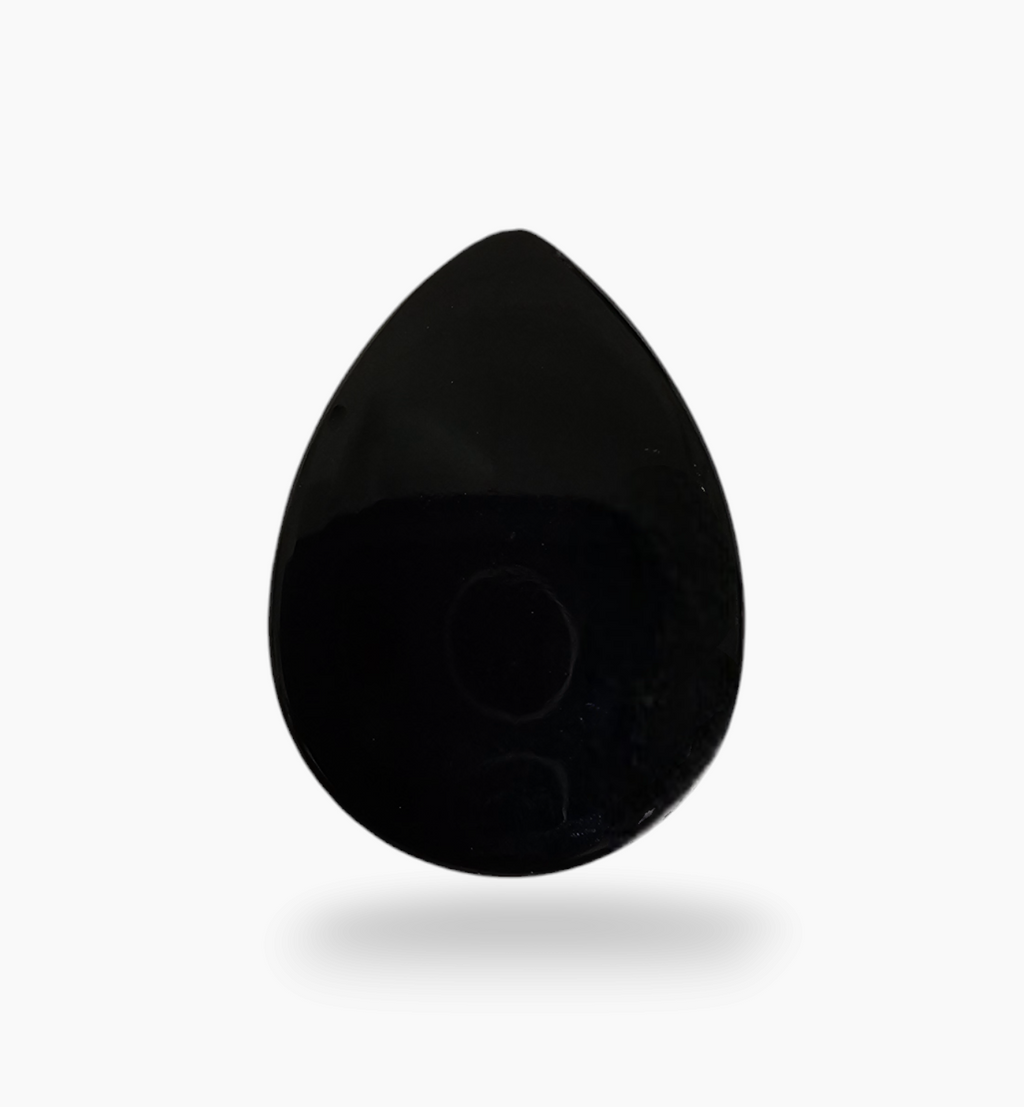 Natural Black Onyx Stone 25.49 Carats Pear Cabochon Size 20X10.5mm