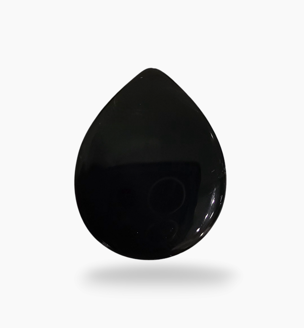 Natural Black Onyx Stone 42.22 Carats Pear Cabochon Size 20.8X20mm