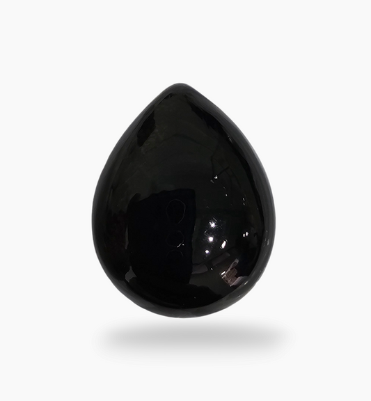 Natural Black Onyx Stone 42.22 Carats Pear Cabochon Size 20.8X20mm