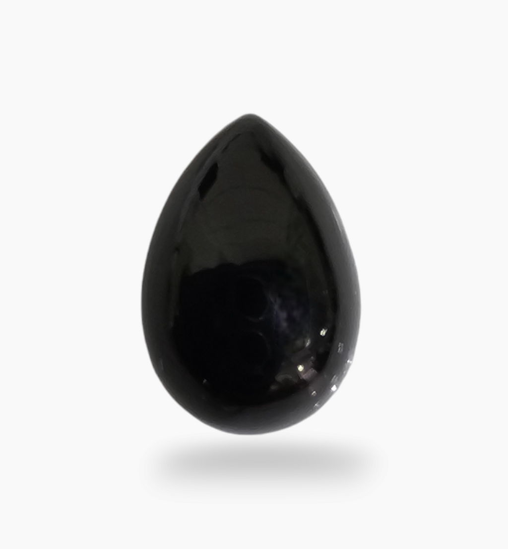 Natural Black Onyx Stone 5.95 Carats Pear Cabochon Size 13X9mm
