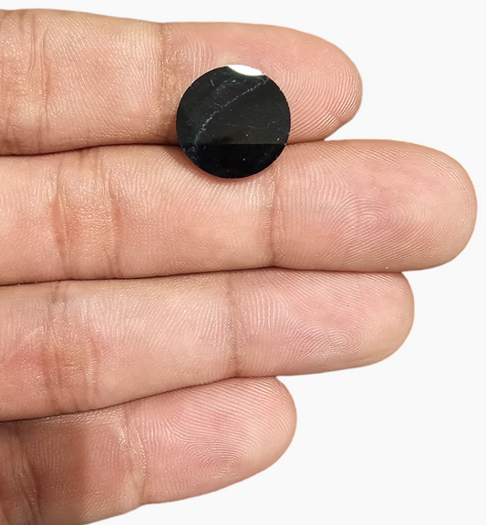 Natural Black Onyx Stone 4.30 Carats Round Flat Size 4.5X4.5mm