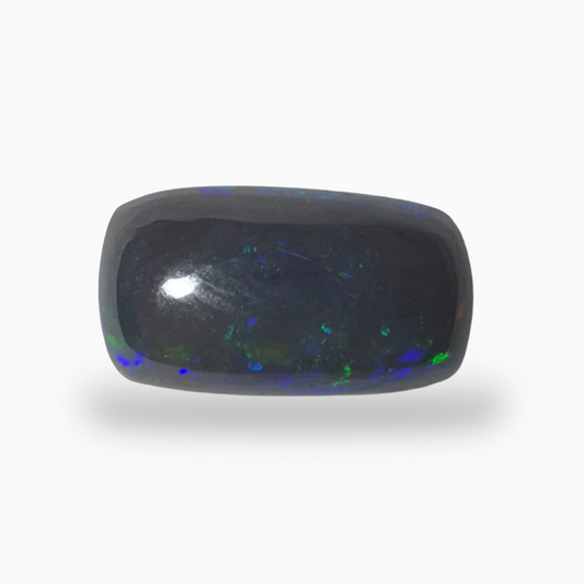 Natural Black Ethiopian Opal Stone 1.78 Carats Cushion Cabochon Shape Size 12X6.8mm