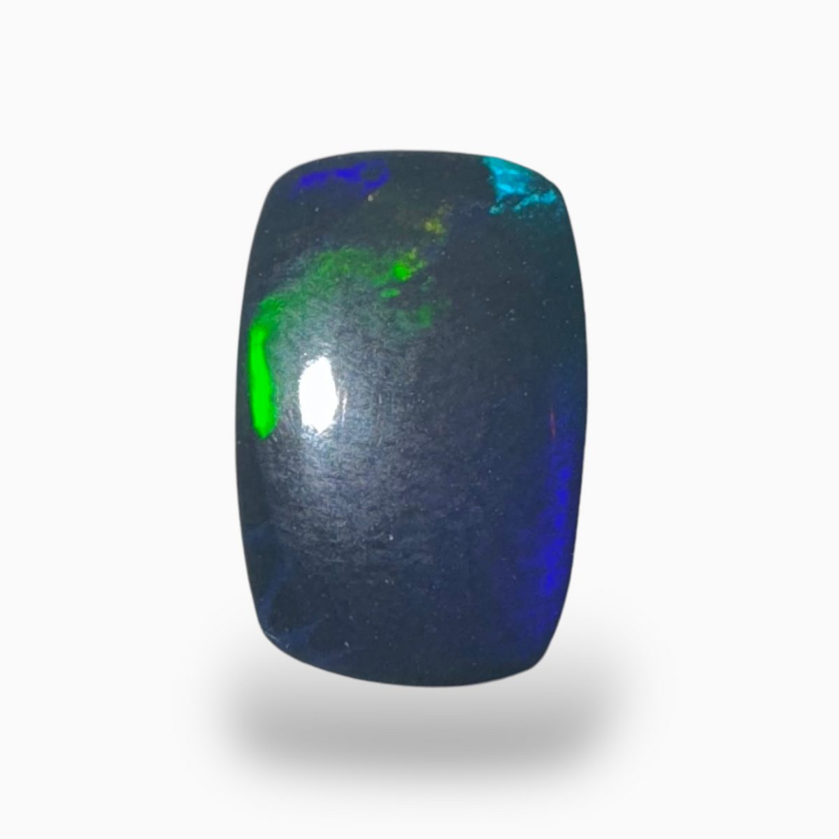 Natural Black Ethiopian Opal Stone 2.8 Carats Cushion Cabochon Shape Size 12X8mm