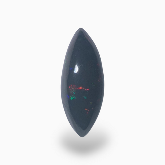 Natural Black Ethiopian Opal Stone 1.13 Carats Marquise Cabochon Shape Size 13X6.5mm