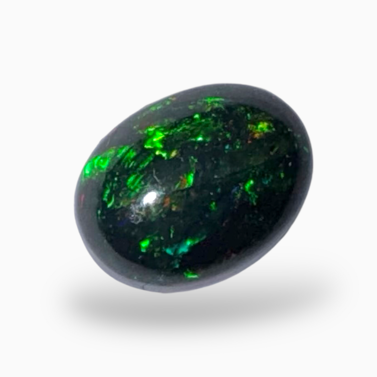Natural Black Ethiopian Opal Stone 0.78 Carats Oval Cabochon Shape Size 8X6mm