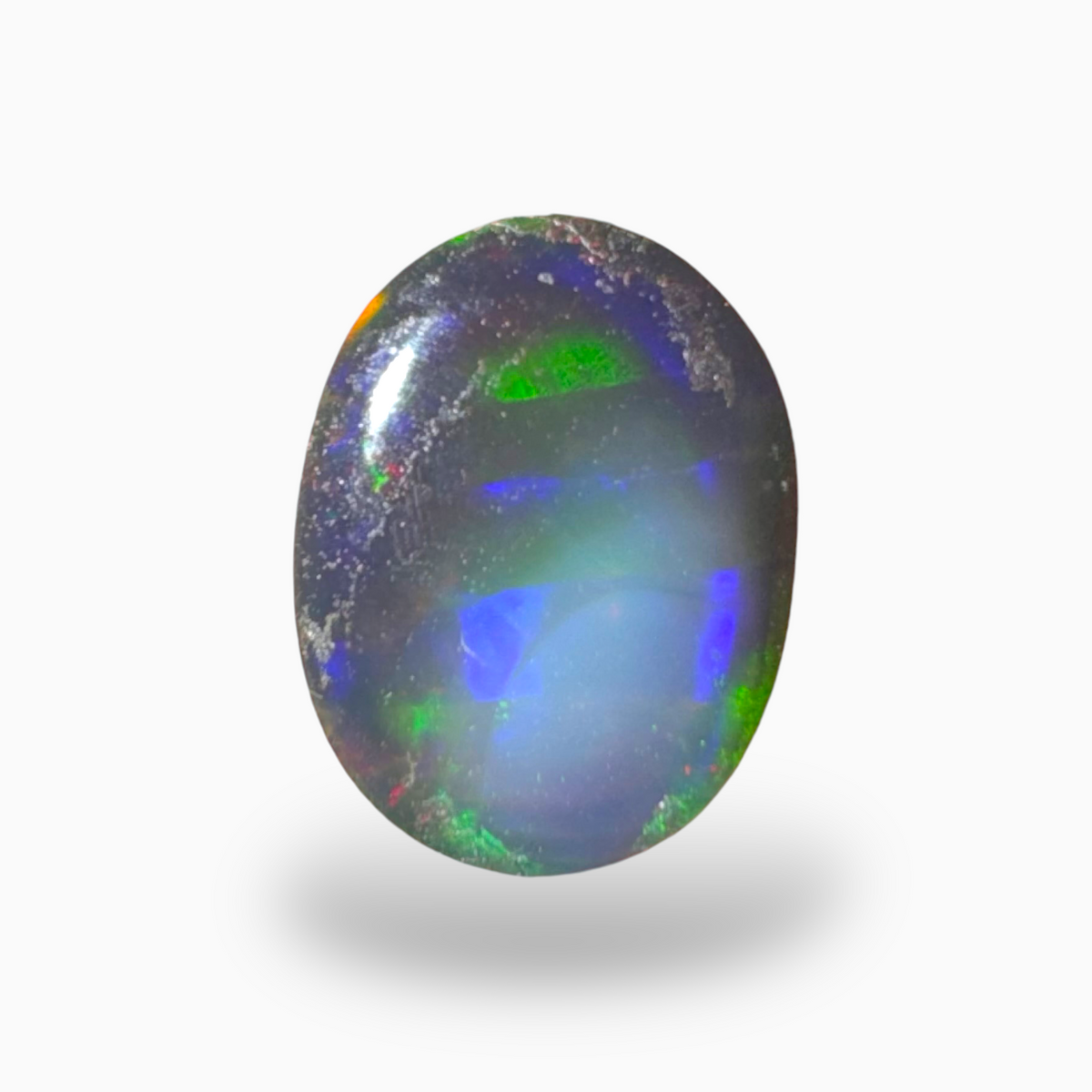 Natural Black Ethiopian Opal Stone 1.16 Carats Oval Cabochon Shape Size 8X6mm