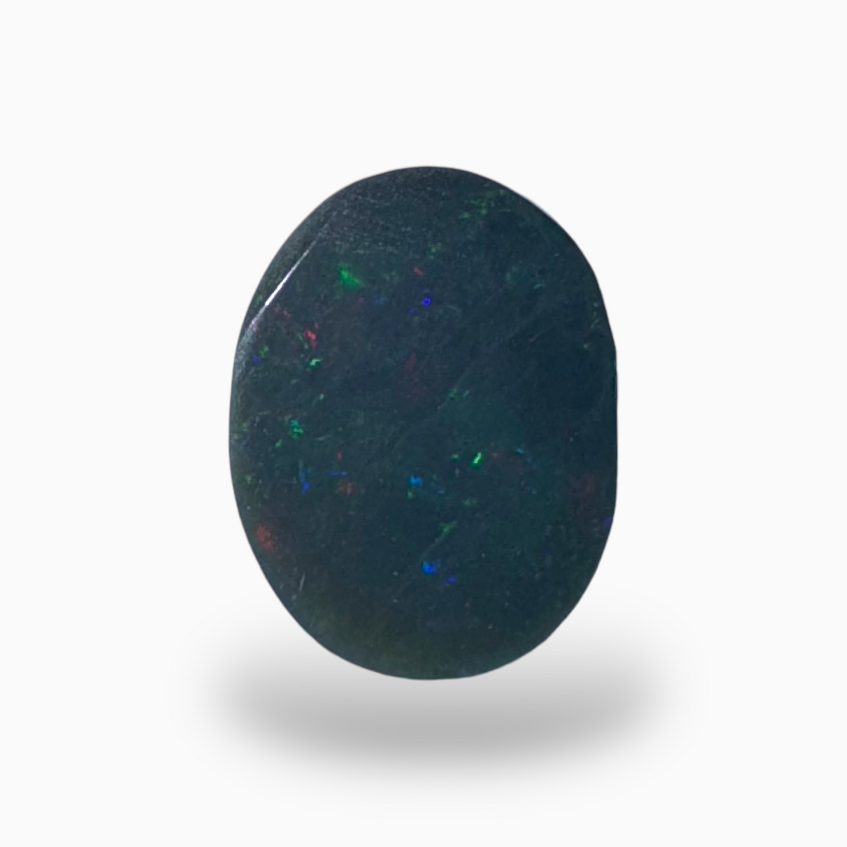 Natural Black Ethiopian Opal Stone 1.28 Carats Oval Cabochon Shape Size 8.6X6.5mm