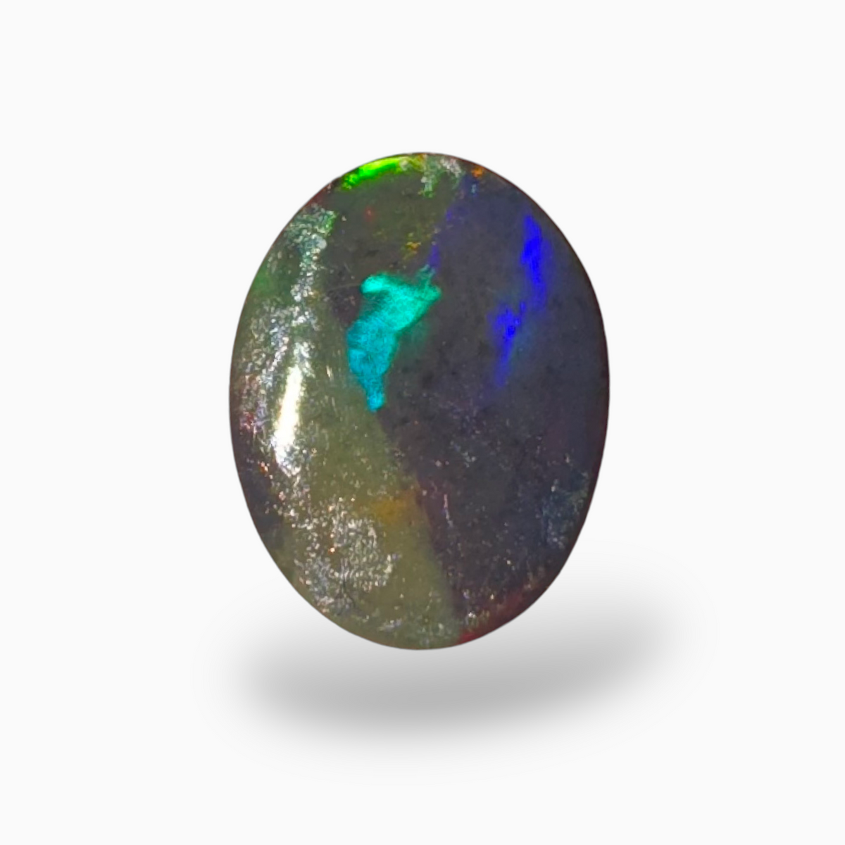 Natural Black Ethiopian Opal Stone 1.5 Carats Oval Cabochon Shape Size 9X7mm