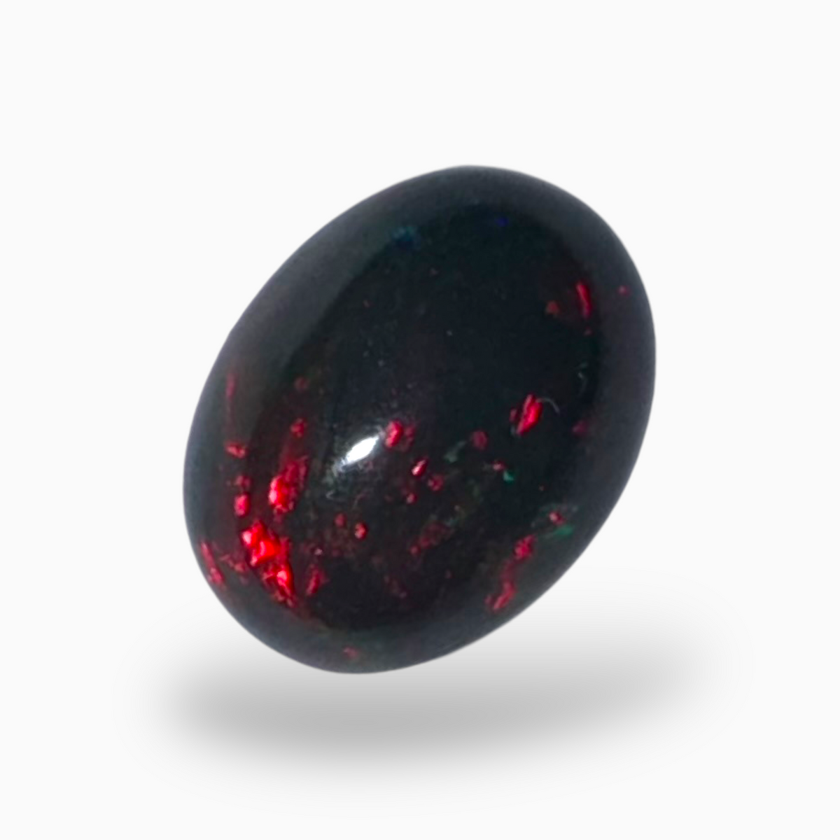 Natural Black Ethiopian Opal Stone 1.62 Carats Oval Cabochon Shape Size 10X8mm
