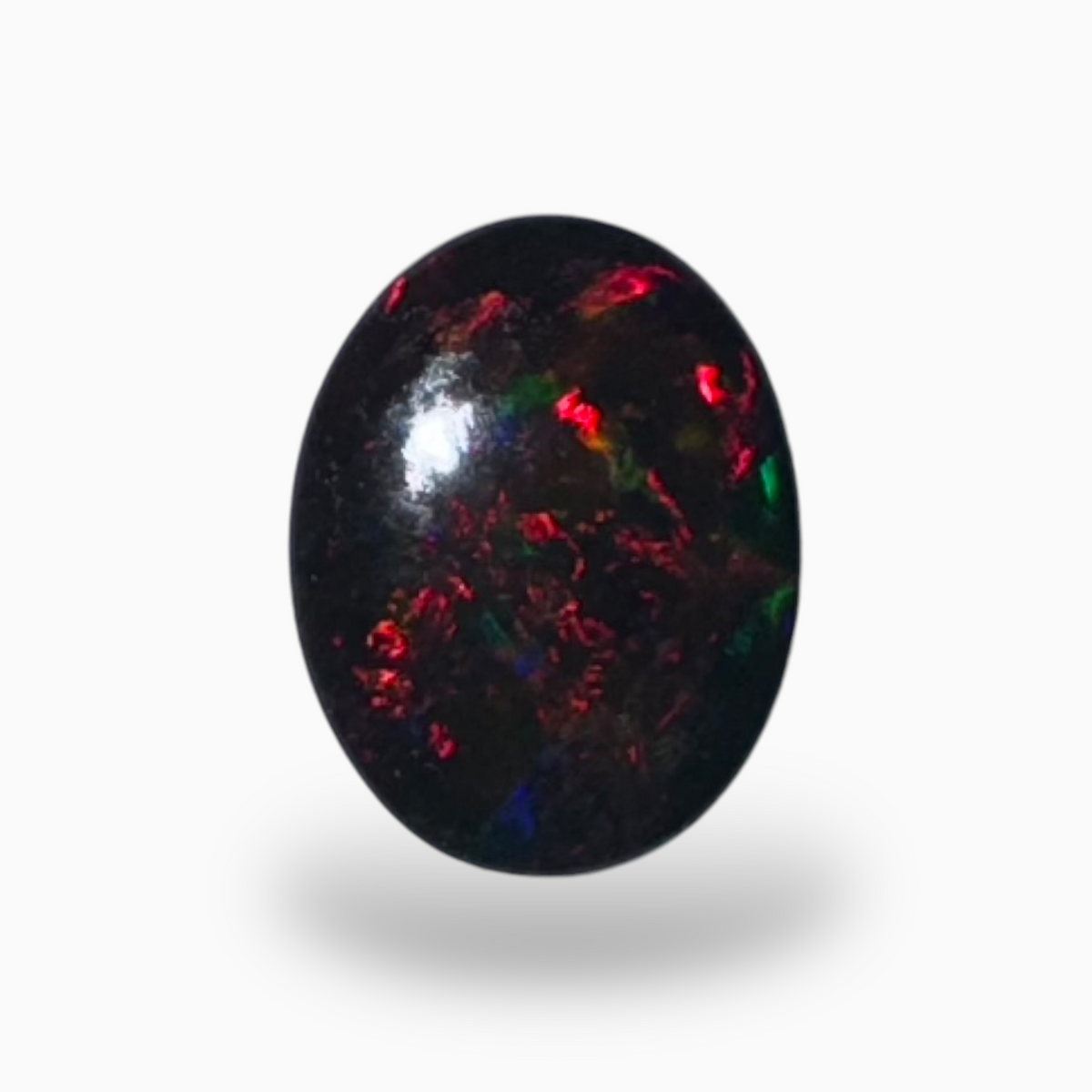 Natural Black Ethiopian Opal Stone 1.62 Carats Oval Cabochon Shape Size 10X8mm