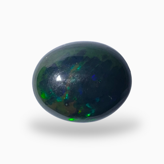 Natural Black Ethiopian Opal Stone 1.65 Carats Oval Cabochon Shape Size 10X8mm