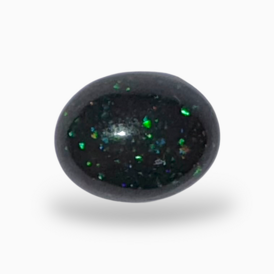 Natural Black Ethiopian Opal Stone 1.75 Carats Oval Cabochon Shape Size 10X8mm