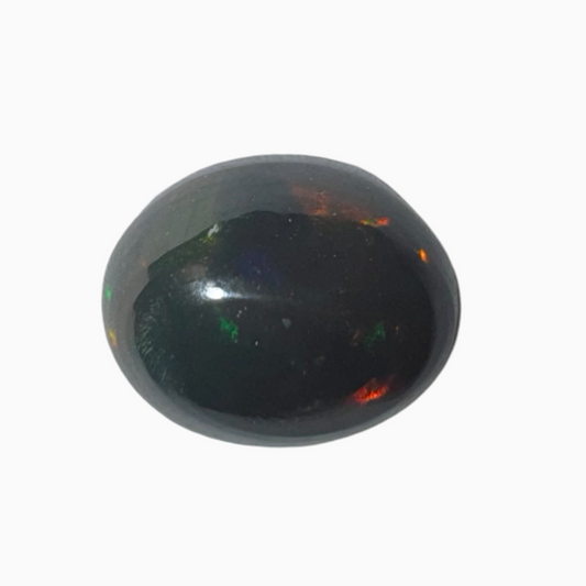 Natural Black Ethiopian Opal Stone 2.27 Carats Oval Cabochon Shape Size 10X8mm