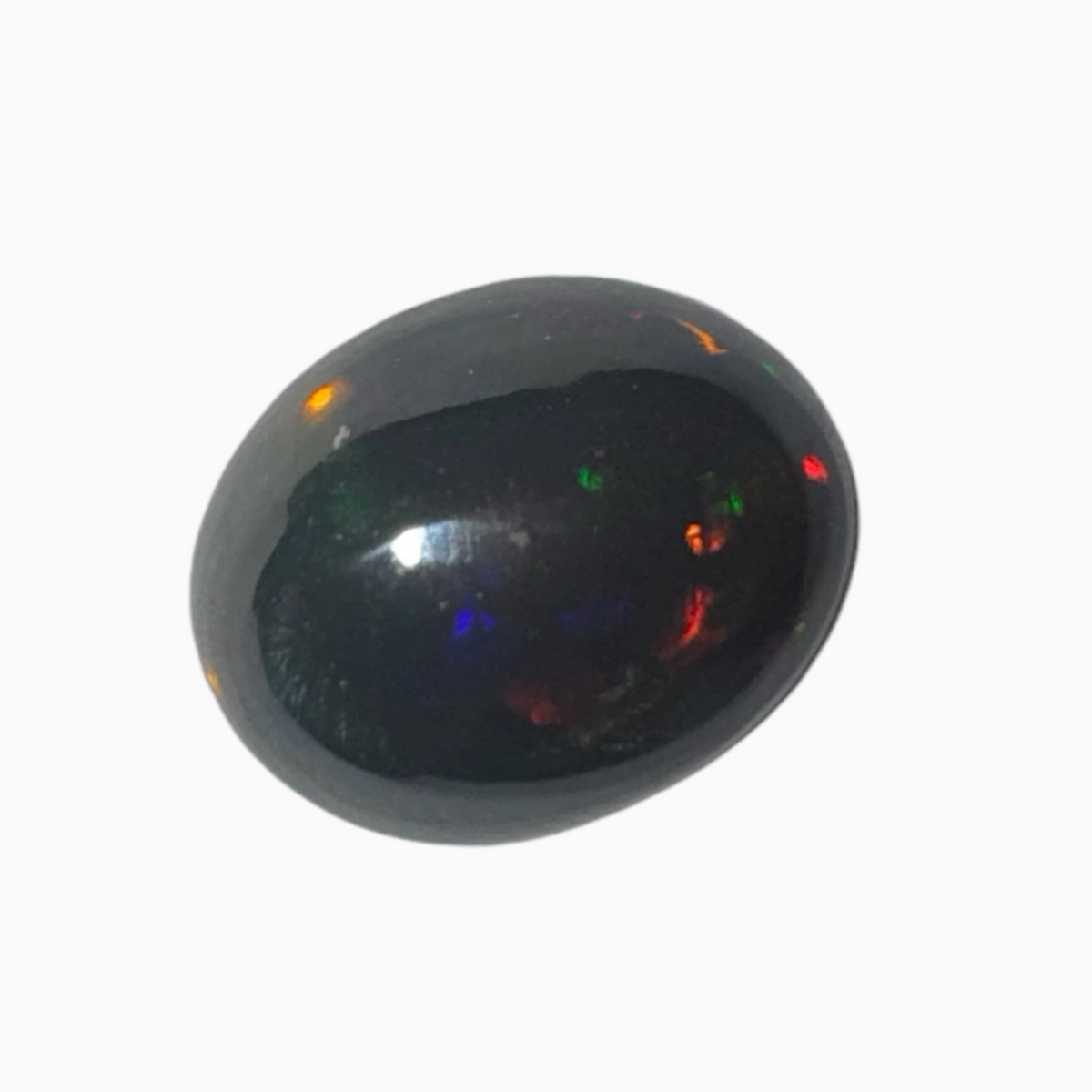 Natural Black Ethiopian Opal Stone 2.27 Carats Oval Cabochon Shape Size 10X8mm