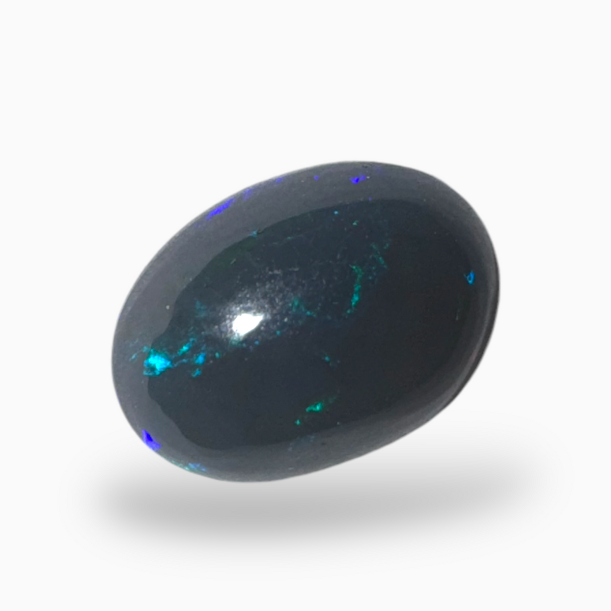 Natural Black Ethiopian Opal Stone 2.2 Carats Oval Cabochon Shape Size 11X8mm