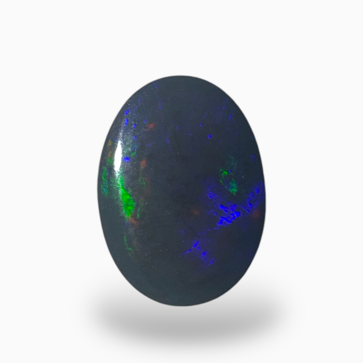 Natural Black Ethiopian Opal Stone 2.2 Carats Oval Cabochon Shape Size 11X8mm