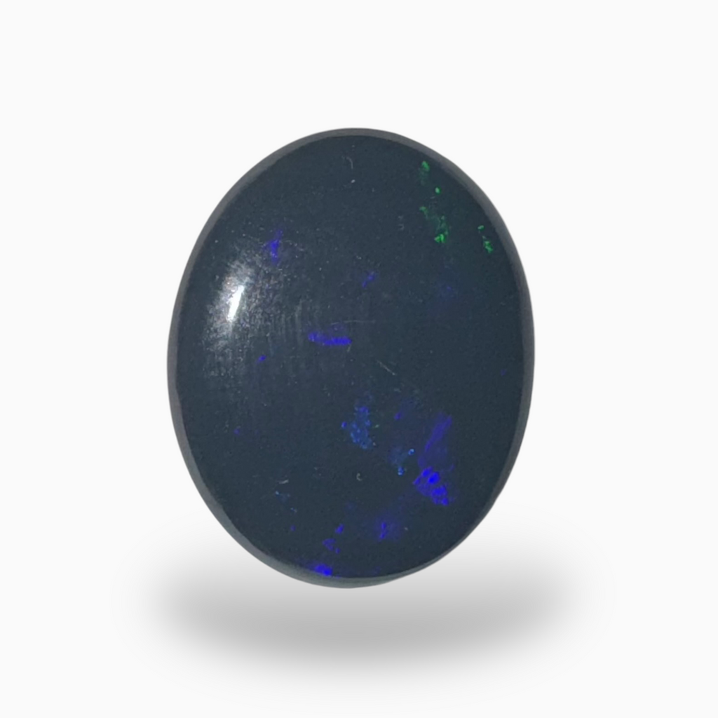 Natural Black Ethiopian Opal Stone 6.3 Carats Oval Cabochon Shape Size 12.5X8.5mm
