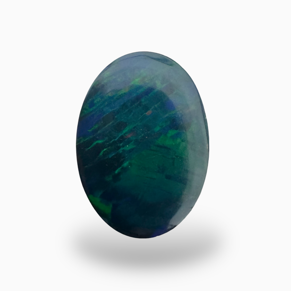 Natural Black Ethiopian Opal Stone 6.40 Carats Oval Cabochon Shape Size 16.5X12mm