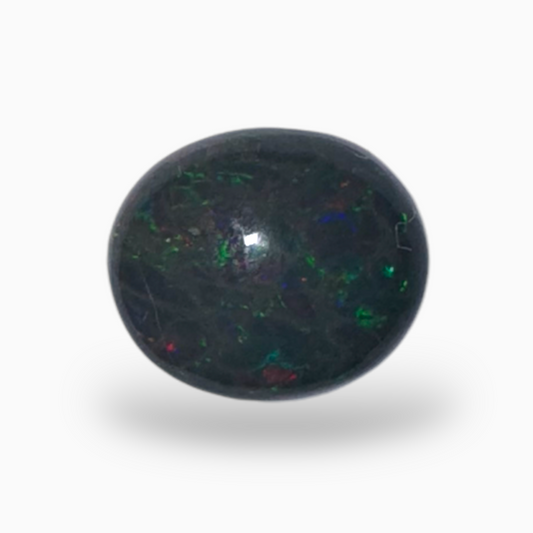 Natural Black Ethiopian Opal Stone 9.5 Carats Oval Cabochon Shape Size 9.5X8.5mm