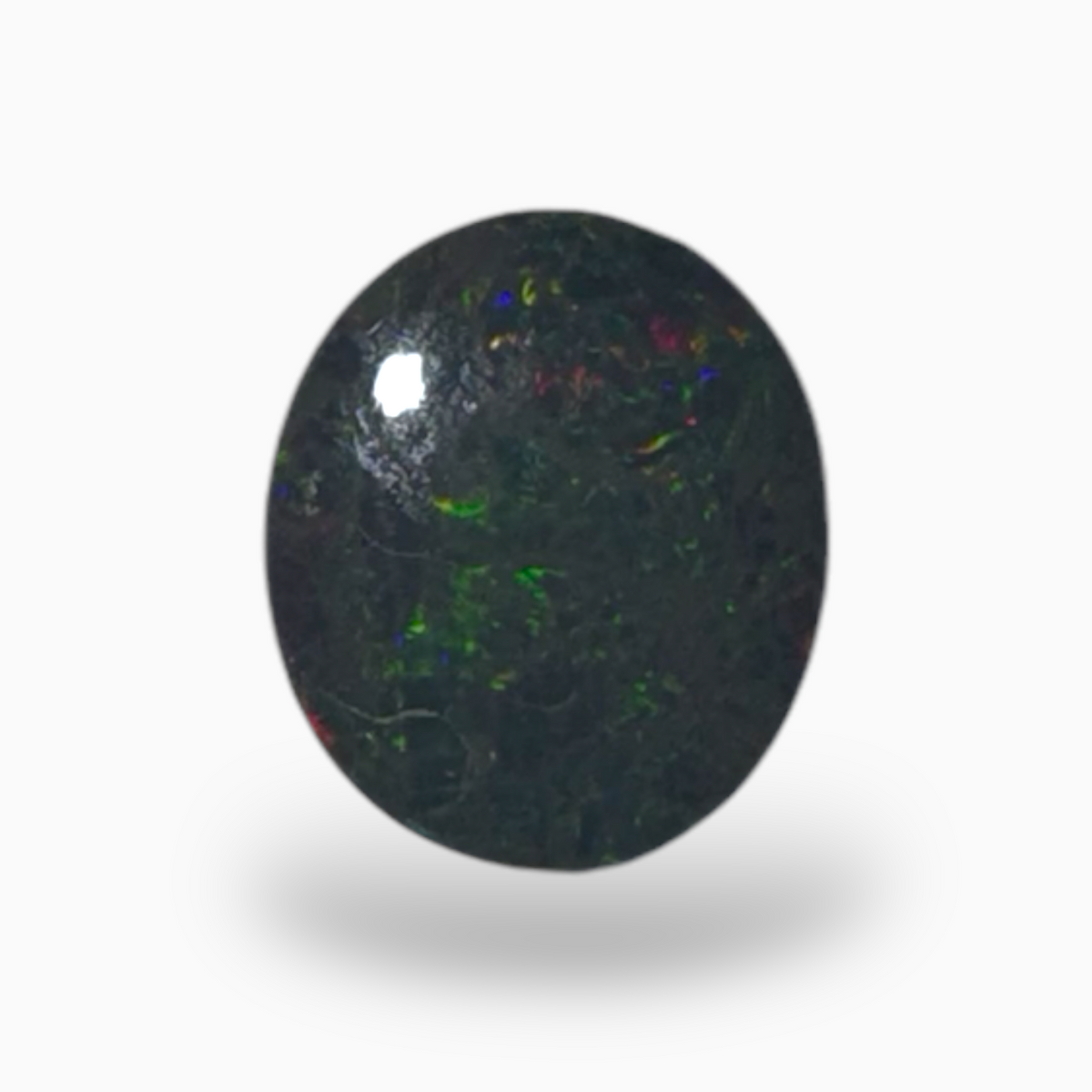 Natural Black Ethiopian Opal Stone 9.5 Carats Oval Cabochon Shape Size 9.5X8.5mm