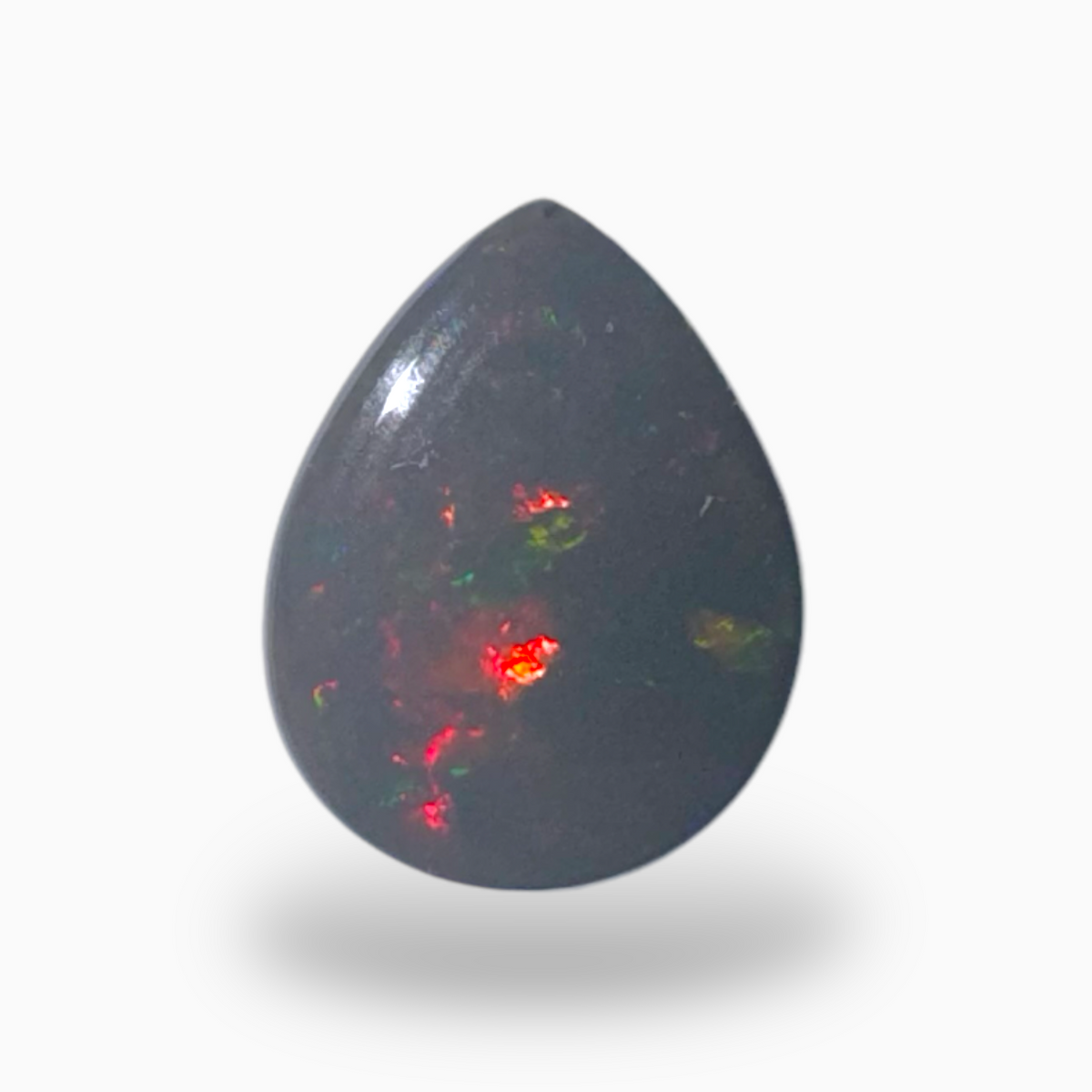 Natural Black Ethiopian Opal Stone 1.39 Carats Pear Cabochon Shape Size 10X8mm