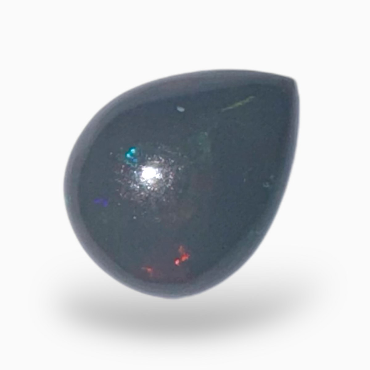 Natural Black Ethiopian Opal Stone 1.39 Carats Pear Cabochon Shape Size 10X8mm