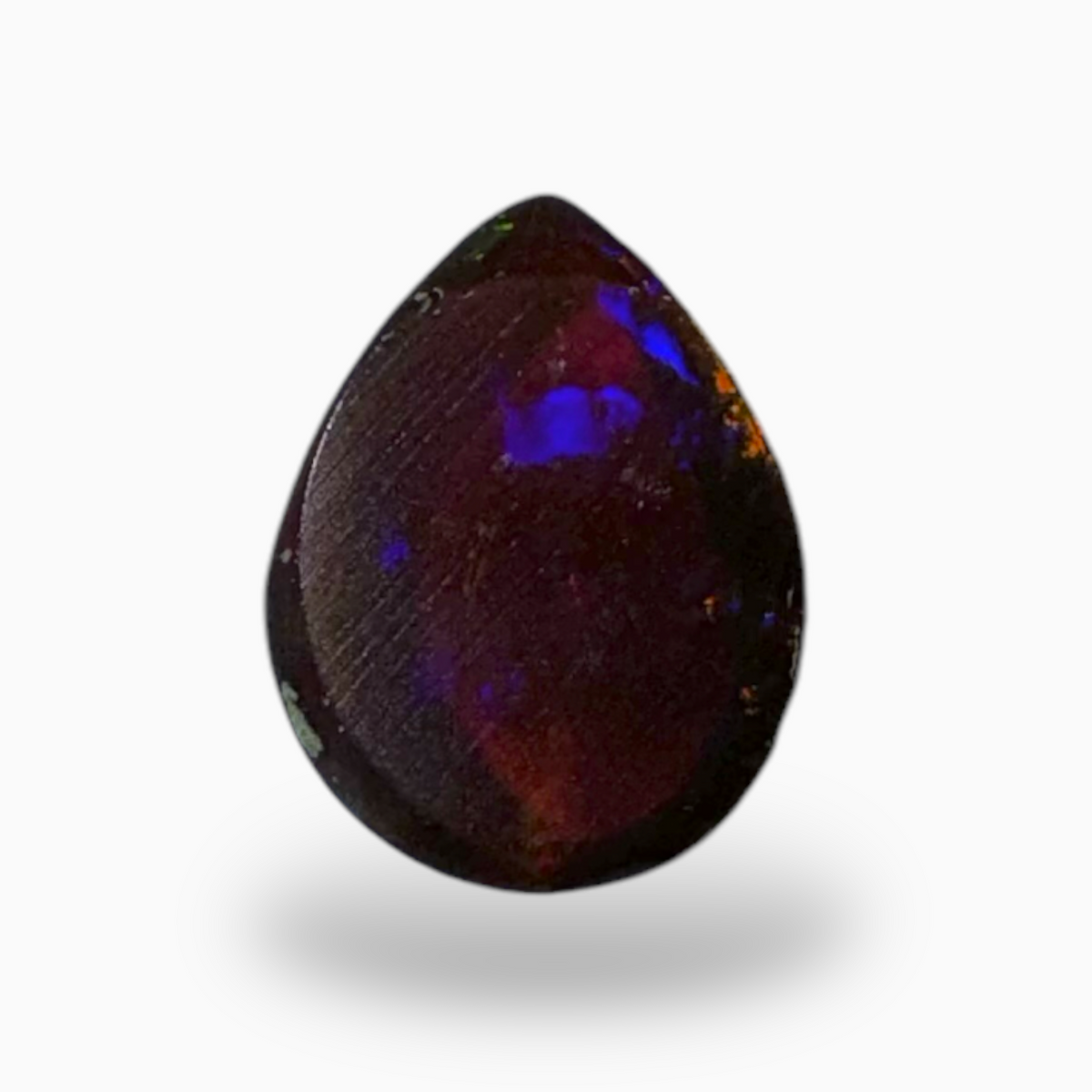 Natural Black Ethiopian Opal Stone 1.3 Carats Pear Cabochon Shape Size 9.5X7.5mm