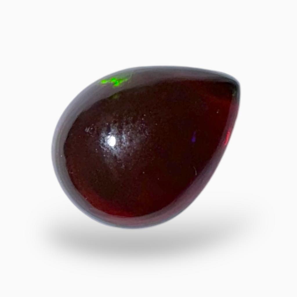 Natural Black Ethiopian Opal Stone 1.3 Carats Pear Cabochon Shape Size 9.5X7.5mm