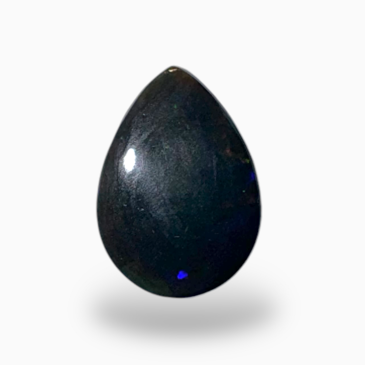 Natural Black Ethiopian Opal Stone 1.53 Carats Pear Cabochon Shape Size 12.5X9mm