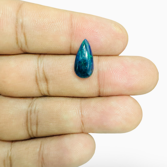 Natural Black Ethiopian Opal Stone 1.85 Carats Pear Cabochon Shape Size 14.5X7.5mm