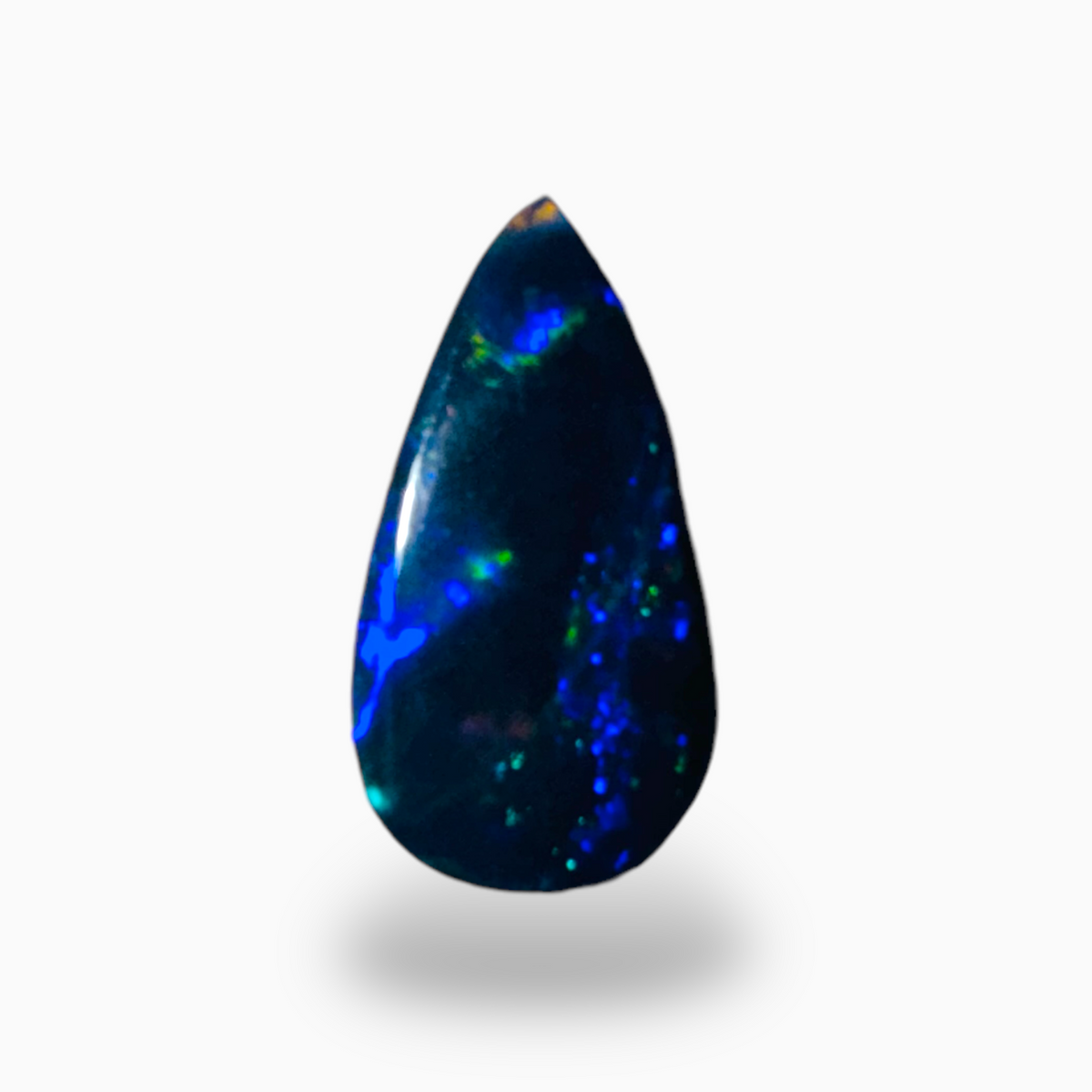 Natural Black Ethiopian Opal Stone 1.85 Carats Pear Cabochon Shape Size 14.5X7.5mm